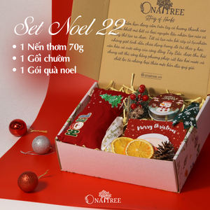 Set Noel 1 gối chườm, 1 Nến 70g