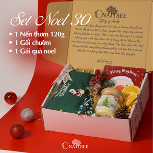 Set Noel 1 gối chườm 1 nến 120g