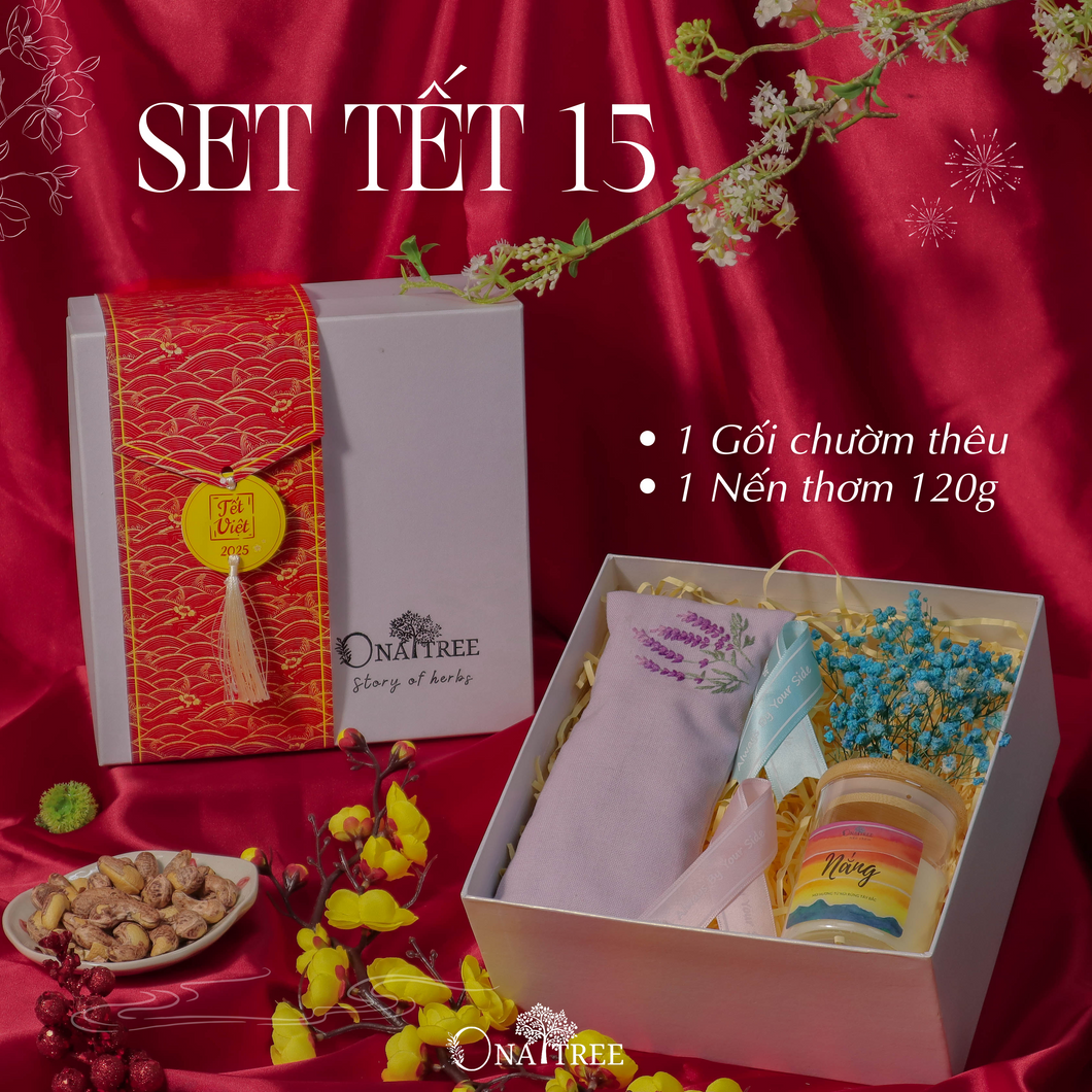 SET TẾT 1 GỐI 1 NẾN 120G